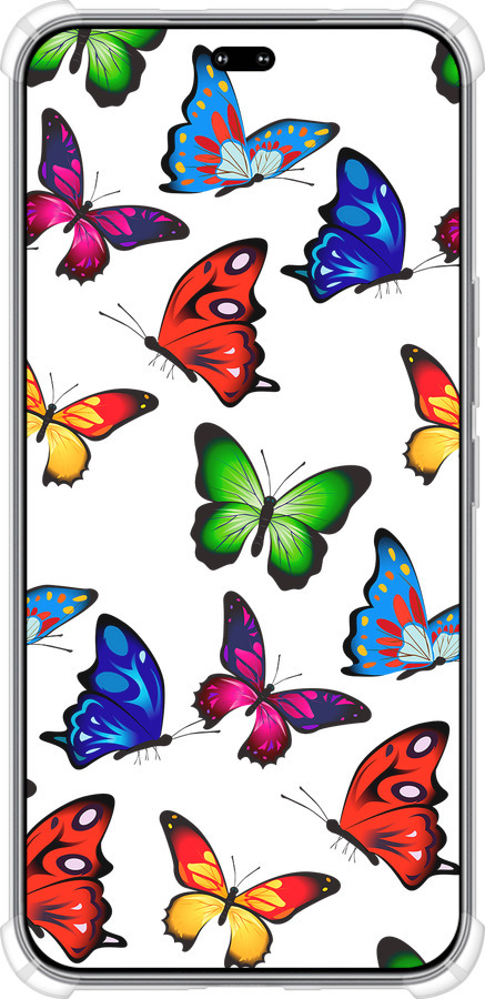 Силикон с усиленными углами чехол Красочные мотыльки для Huawei Honor 400 PRO 5G - 4761sp-4036 изображение 