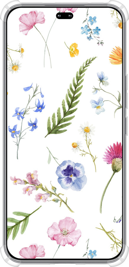Силикон с усиленными углами чехол Цветочный фон v2 для Huawei Honor 400 PRO 5G - 5472sp-4036 изображение 