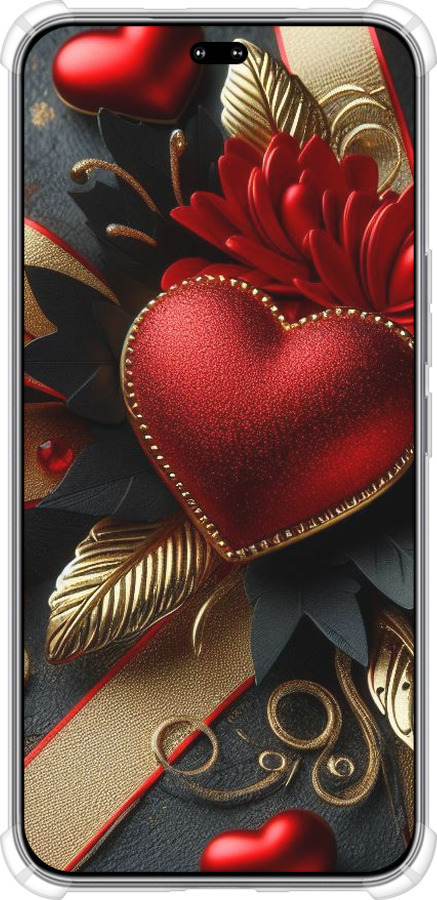 Силикон с усиленными углами чехол Сердечки v2 для Huawei Honor 400 PRO 5G - 5832sp-4036 изображение 