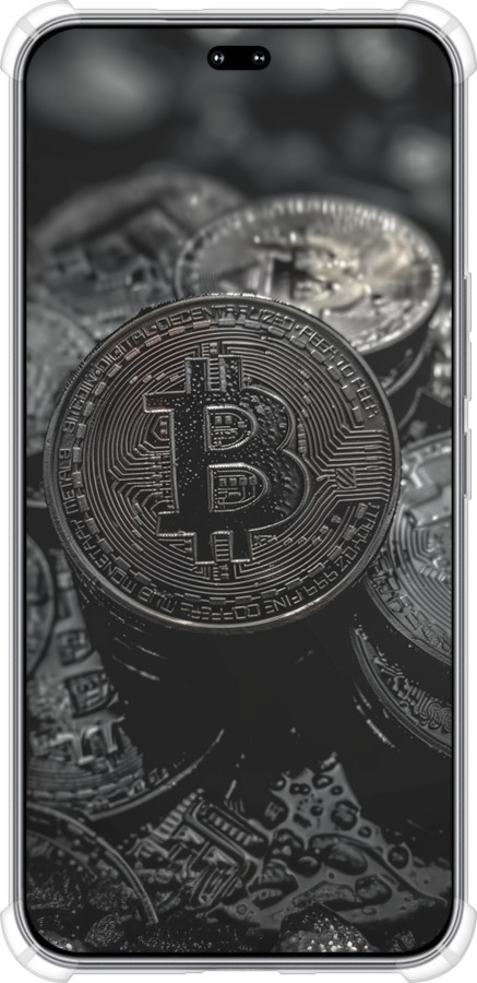 Силикон с усиленными углами чехол Black Bitcoin для Huawei Honor 400 PRO 5G - 6090sp-4036 изображение 