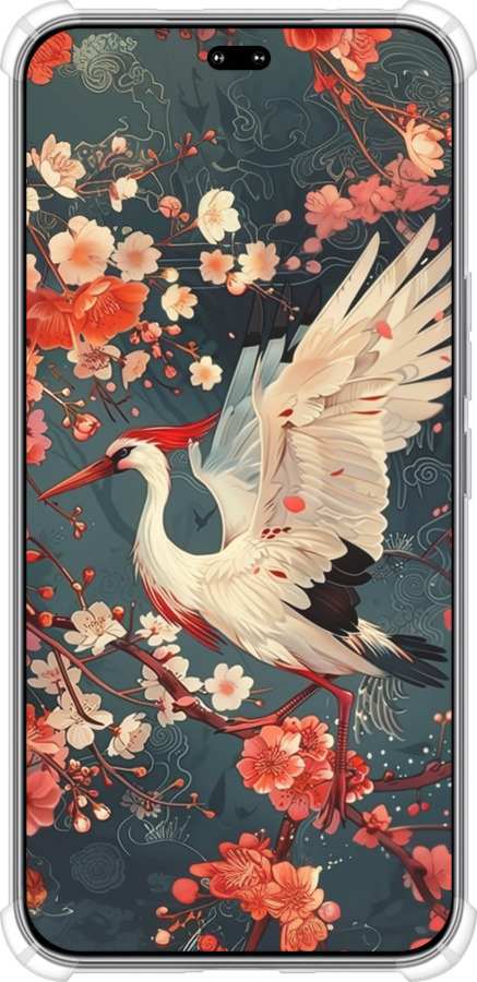 Силикон с усиленными углами чехол Сакура и аист для Huawei Honor 400 PRO 5G - 6108sp-4036 изображение 