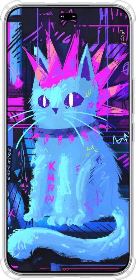 Силіконовий протиударний с посиленими кутами чехол Кіт панк для Huawei Honor 400 PRO 5G - 6311sp-4036 изображение 