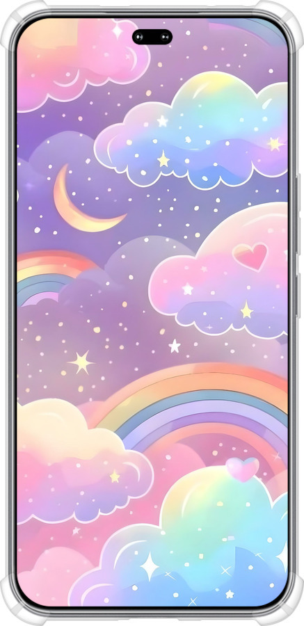 Силикон с усиленными углами чехол Облака и радуга для Huawei Honor 400 PRO 5G - 6312sp-4036 изображение 