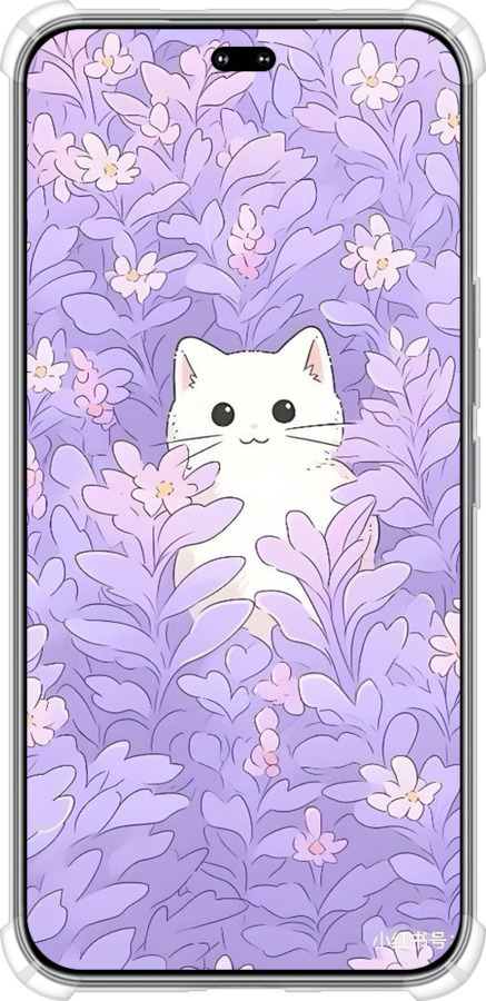 Силикон с усиленными углами чехол Котик в цветах для Huawei Honor 400 PRO 5G - 6390sp-4036 изображение 