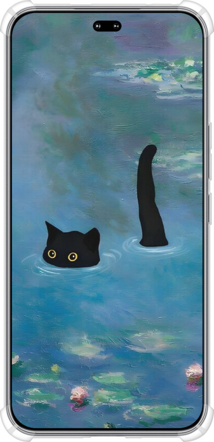 Силикон с усиленными углами чехол С изображением кота и водяной лилии Monet для Huawei Honor 400 PRO 5G - 6519sp-4036 изображение 