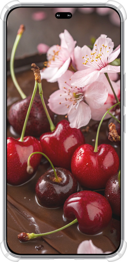 Силикон с усиленными углами чехол Вишня в шоколаде для Huawei Honor 400 PRO 5G - 6698sp-4036 изображение 