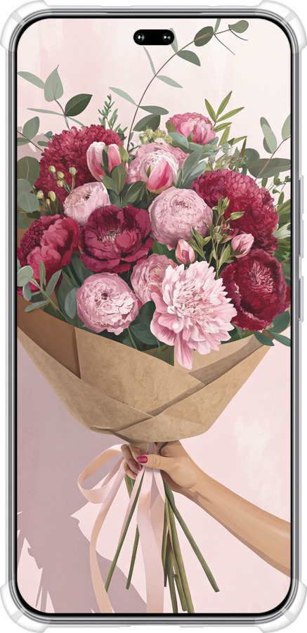 Силикон с усиленными углами чехол Пионы 1 для Huawei Honor 400 PRO 5G - 6705sp-4036 изображение 