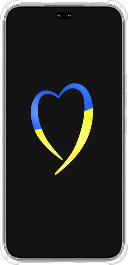 Силикон с усиленными углами чехол Жёлто-голубое сердце для Huawei Honor 400 PRO 5G - 885sp-4036 изображение 