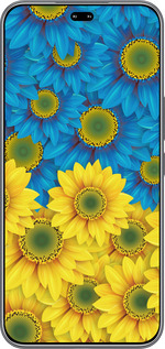 Силиконовый чехол Жёлто-голубые цветы для Huawei Honor 400 PRO 5G - 1048u-4036 изображение 