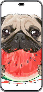 Силиконовый чехол Мопс и арбуз для Huawei Honor 400 PRO 5G - 4665u-4036 изображение 