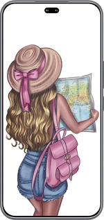 Силиконовый чехол Девушка с картой для Huawei Honor 400 PRO 5G - 4704u-4036 изображение 
