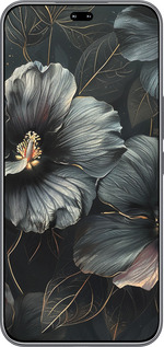 Силиконовый чехол Черные цветы для Huawei Honor 400 PRO 5G - 6031u-4036 изображение 