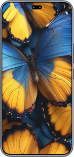 Силиконовый чехол Желто-голубые бабочки для Huawei Honor 400 PRO 5G - 6046u-4036 изображение 