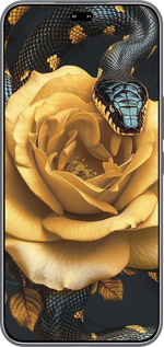 Силіконовий чехол Black snake and golden rose для Huawei Honor 400 PRO 5G - 6068u-4036 изображение 