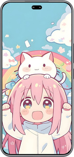 Силиконовый чехол Девочка аниме радуга для Huawei Honor 400 PRO 5G - 6304u-4036 изображение 