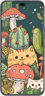 Силиконовый чехол Коты грибы для Huawei Honor 400 PRO 5G - 6321u-4036 изображение 