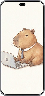 Силиконовый чехол Funny Capybara CEO Working для Huawei Honor 400 PRO 5G - 6777u-4036 изображение 