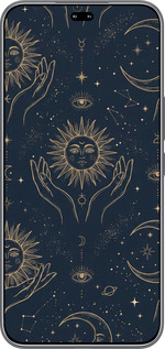 Силиконовый чехол Celestial Harmony: Sun & Moon Gold Mystic Pattern для Huawei Honor 400 PRO 5G - 6778u-4036 изображение 