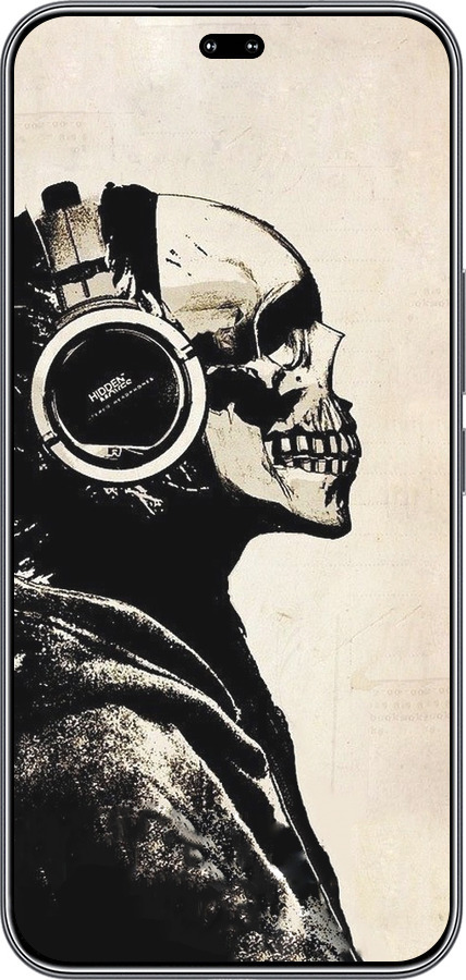 Силиконовый чехол Скелет-меломан v2 для Huawei Honor 400 PRO 5G - 1200u-4036 изображение 