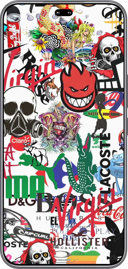 Силиконовый чехол Many different logos для Huawei Honor 400 PRO 5G - 4022u-4036 изображение 