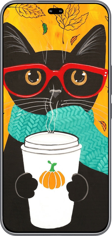 Силиконовый чехол Осенний кот для Huawei Honor 400 PRO 5G - 4026u-4036 изображение 