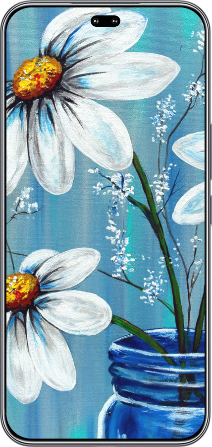 Силіконовий чехол Красиві арт-ромашки для Huawei Honor 400 PRO 5G - 4031u-4036 изображение 