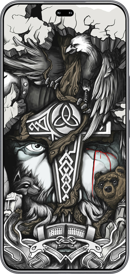 Силіконовий чехол Тату Вікінг для Huawei Honor 400 PRO 5G - 4098u-4036 изображение 