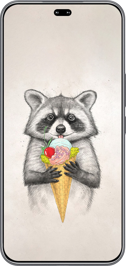 Силиконовый чехол Енотик с мороженым для Huawei Honor 400 PRO 5G - 4602u-4036 изображение 
