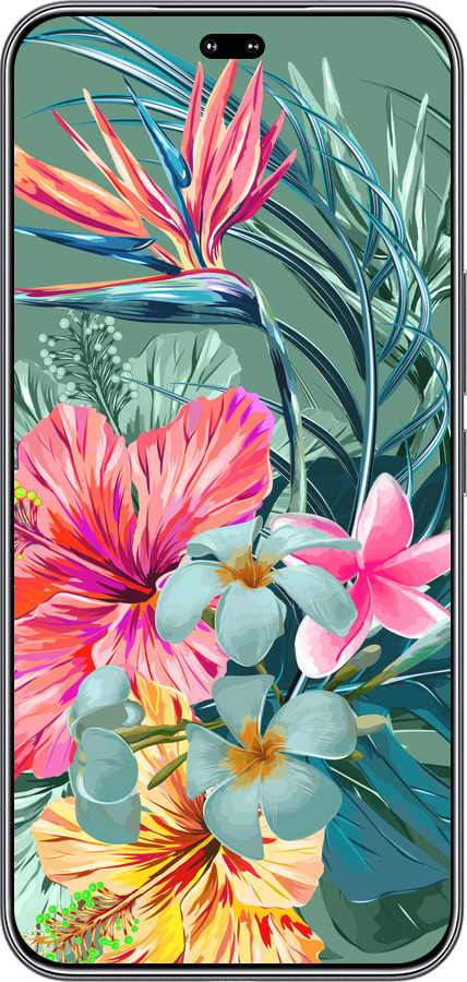 Силиконовый чехол Тропические цветы v1 для Huawei Honor 400 PRO 5G - 4667u-4036 изображение 