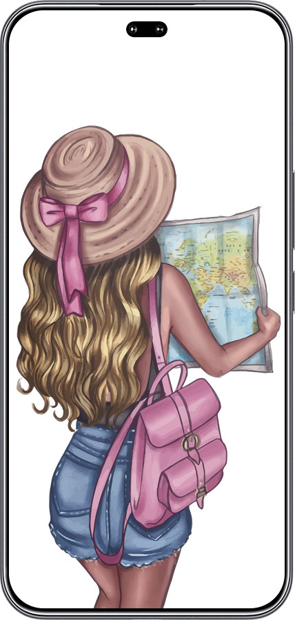 Силиконовый чехол Девушка с картой для Huawei Honor 400 PRO 5G - 4704u-4036 изображение 