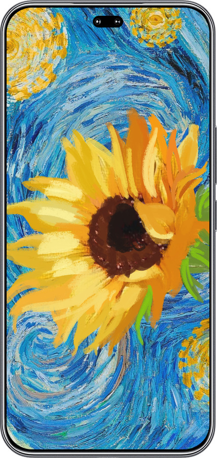 Силиконовый чехол Цветы желто-голубые для Huawei Honor 400 PRO 5G - 5308u-4036 изображение 