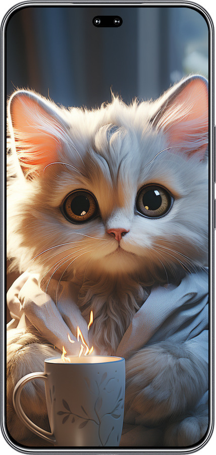 Силіконовий чехол Білий кіт для Huawei Honor 400 PRO 5G - 5646u-4036 изображение 