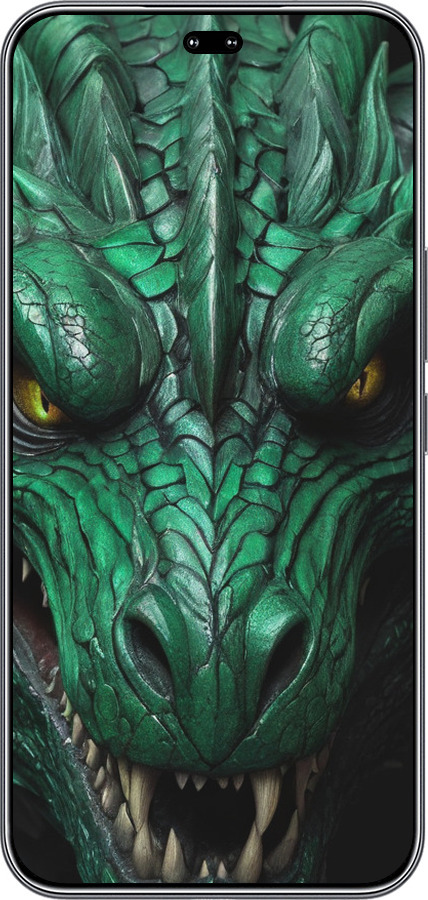 Силиконовый чехол Зелёный дракон v2 для Huawei Honor 400 PRO 5G - 5817u-4036 изображение 