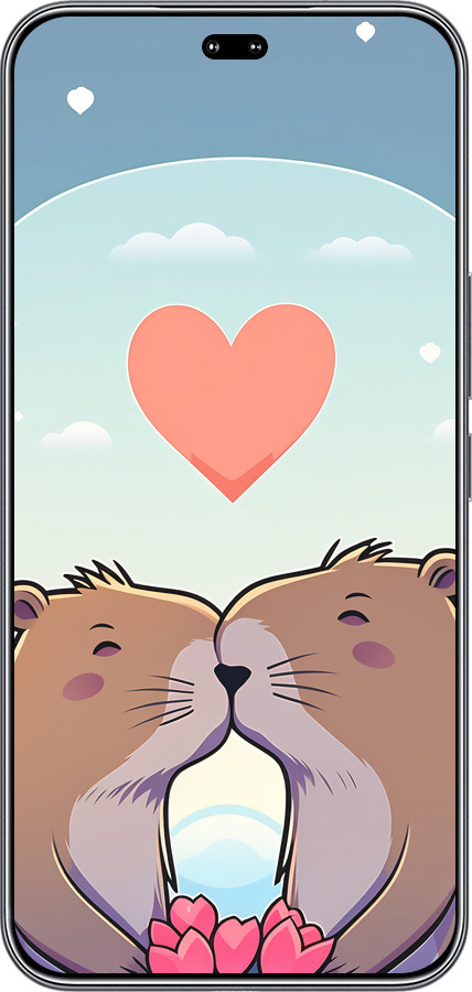 Силиконовый чехол Капибара любовь для Huawei Honor 400 PRO 5G - 6027u-4036 изображение 