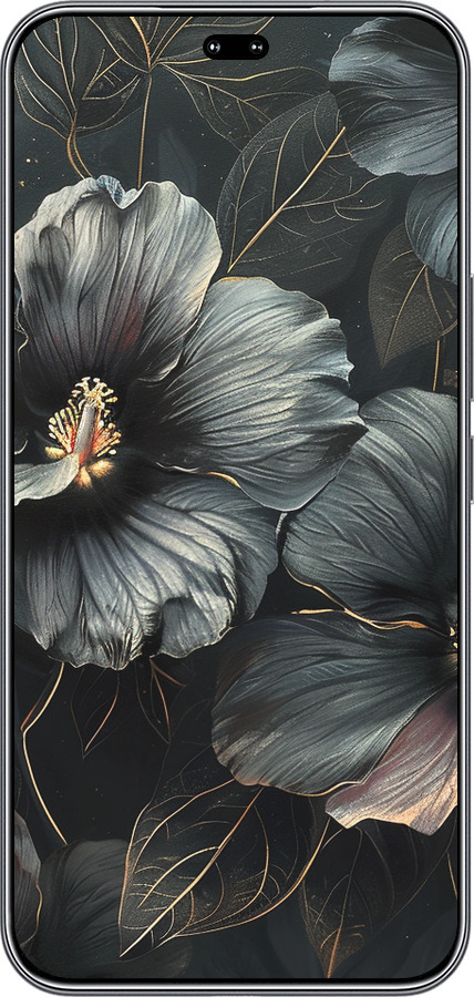 Силиконовый чехол Черные цветы для Huawei Honor 400 PRO 5G - 6031u-4036 изображение 