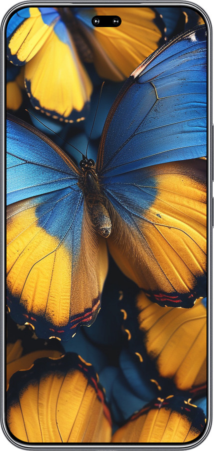 Силиконовый чехол Желто-голубые бабочки для Huawei Honor 400 PRO 5G - 6046u-4036 изображение 