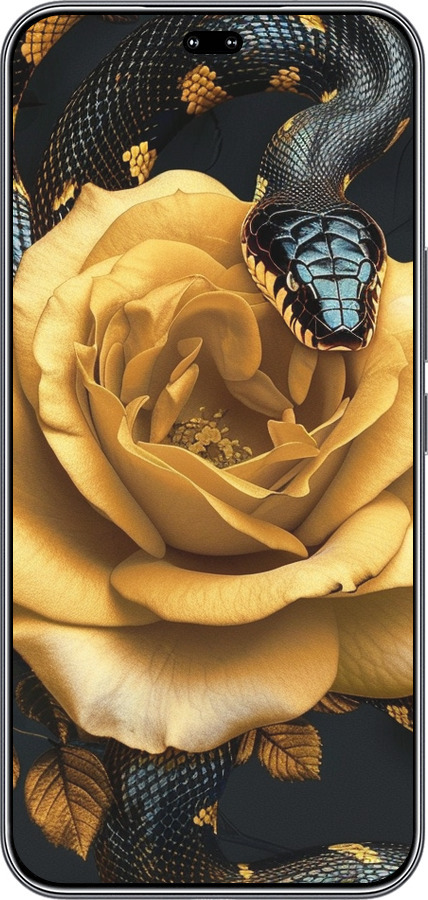 Силіконовий чехол Black snake and golden rose для Huawei Honor 400 PRO 5G - 6068u-4036 изображение 