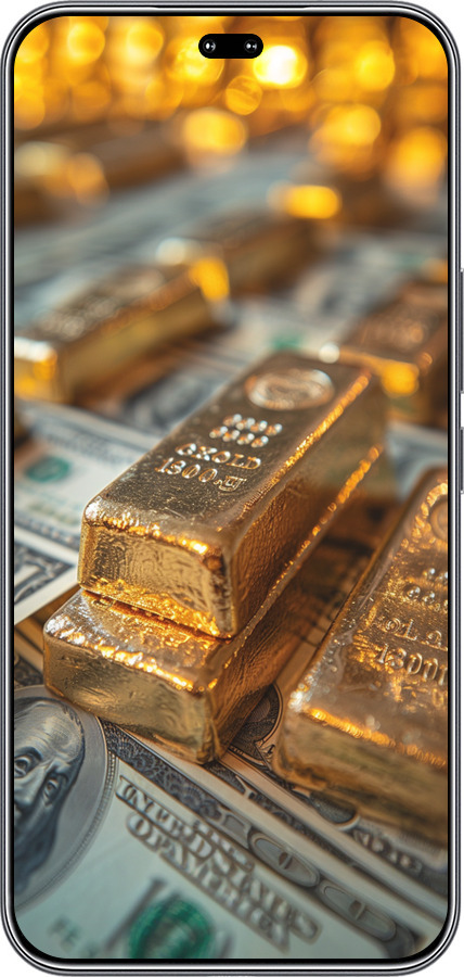 Силиконовый чехол Слитки и доллары для Huawei Honor 400 PRO 5G - 6105u-4036 изображение 