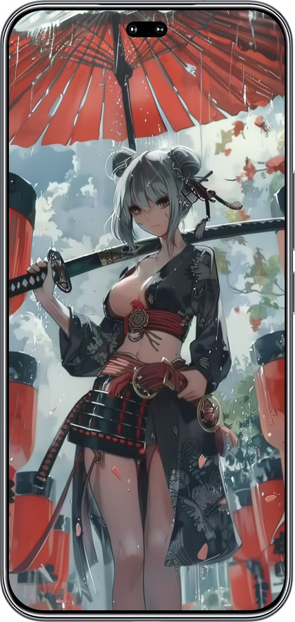 Силиконовый чехол Гейша-воин для Huawei Honor 400 PRO 5G - 6124u-4036 изображение 