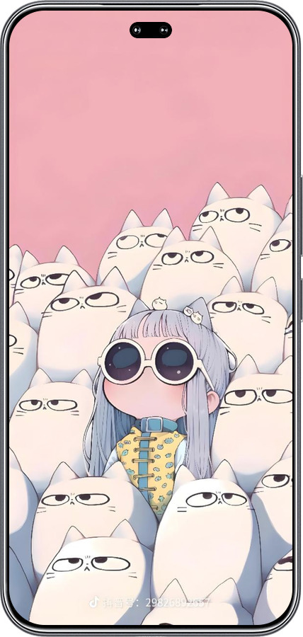 Силиконовый чехол Малышка с котами для Huawei Honor 400 PRO 5G - 6295u-4036 изображение 
