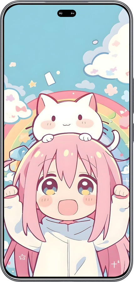 Силиконовый чехол Девочка аниме радуга для Huawei Honor 400 PRO 5G - 6304u-4036 изображение 