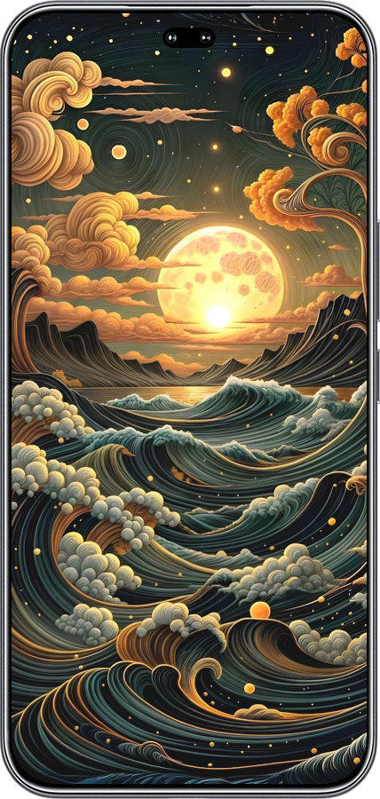 Силиконовый чехол Арт волны для Huawei Honor 400 PRO 5G - 6332u-4036 изображение 