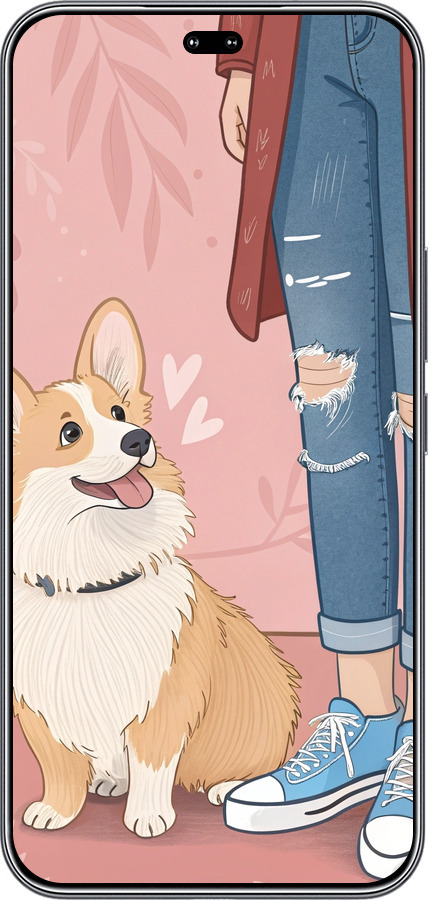 Силиконовый чехол Корги 3 для Huawei Honor 400 PRO 5G - 6707u-4036 изображение 