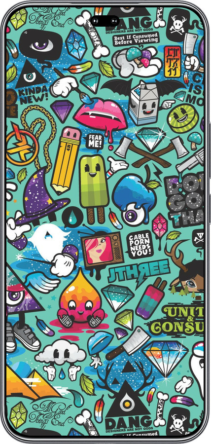 Силиконовый чехол Стикер бомбинг 1 для Huawei Honor 400 PRO 5G - 693u-4036 изображение 