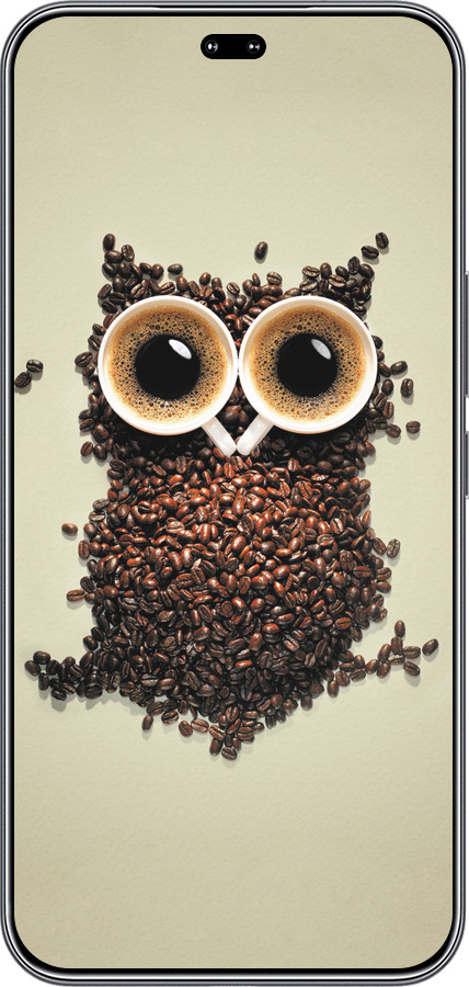 Силиконовый чехол Сова из кофе для Huawei Honor 400 PRO 5G - 777u-4036 изображение 