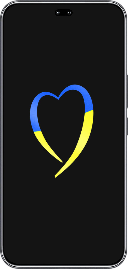 Силиконовый чехол Жёлто-голубое сердце для Huawei Honor 400 PRO 5G - 885u-4036 изображение 