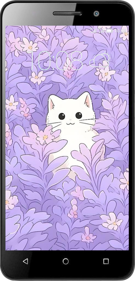 Силиконовый чехол Котик в цветах для Huawei Honor 4C - 6390u-183 изображение 