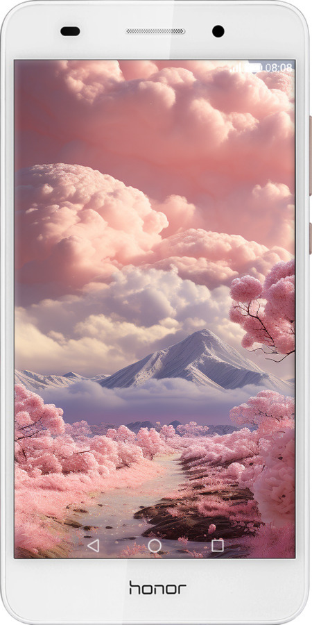 Силиконовый чехол Розовые облака для Huawei Honor 5A - 5660u-456 изображение 