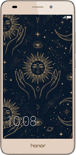 2D пластиковый чехол Celestial Harmony: Sun & Moon Gold Mystic Pattern для Huawei GT3 - 6778t-472 изображение 