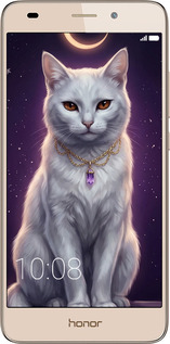 2D пластиковый чехол Mystic White Cat Gothic Dark Purple Gold для Huawei Honor 5C - 6805t-356 изображение 